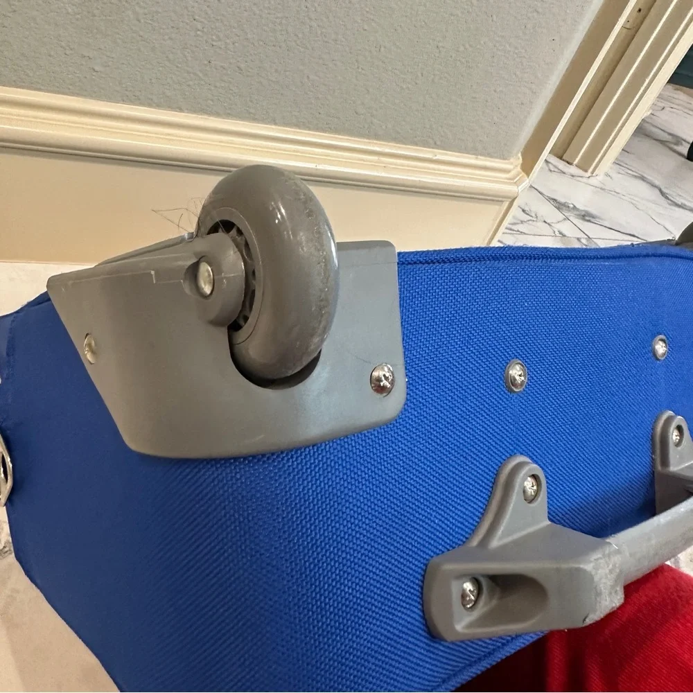 Delsey Underseat Carry On Rolling Tote Blue Softside Travel Bag
